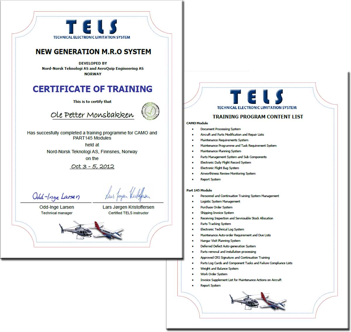 CertificateOfTraining